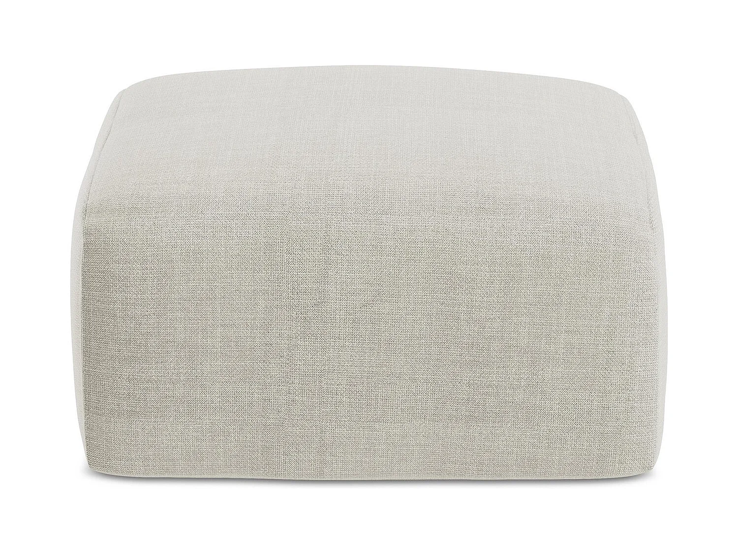 Pouf en tissu texturé - beige clair - LEILA