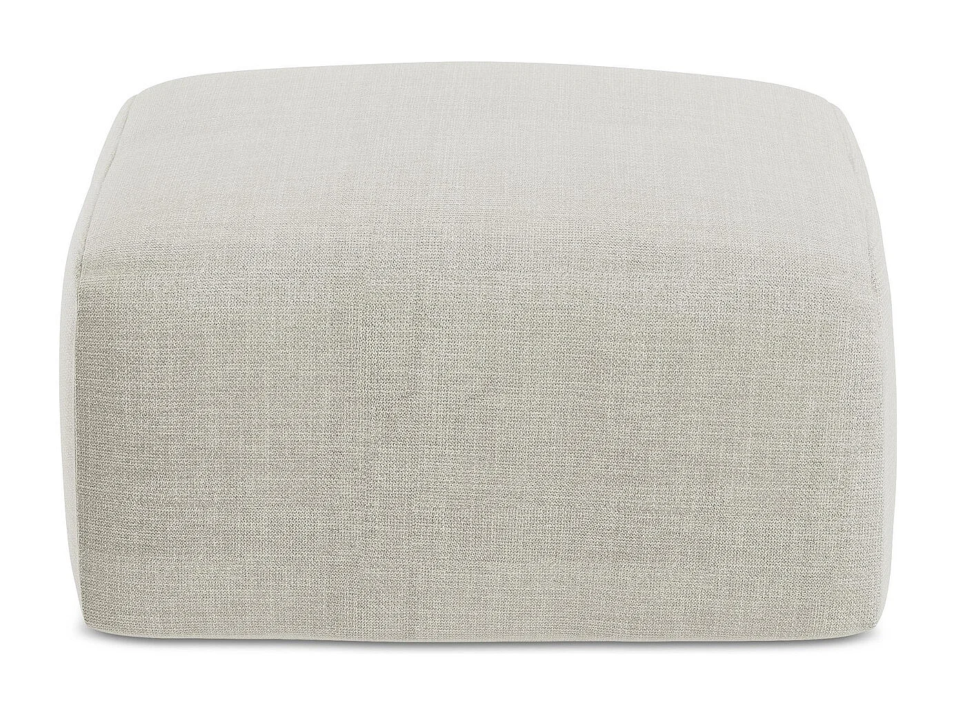 Pouf en tissu texturé - beige clair - LEILA