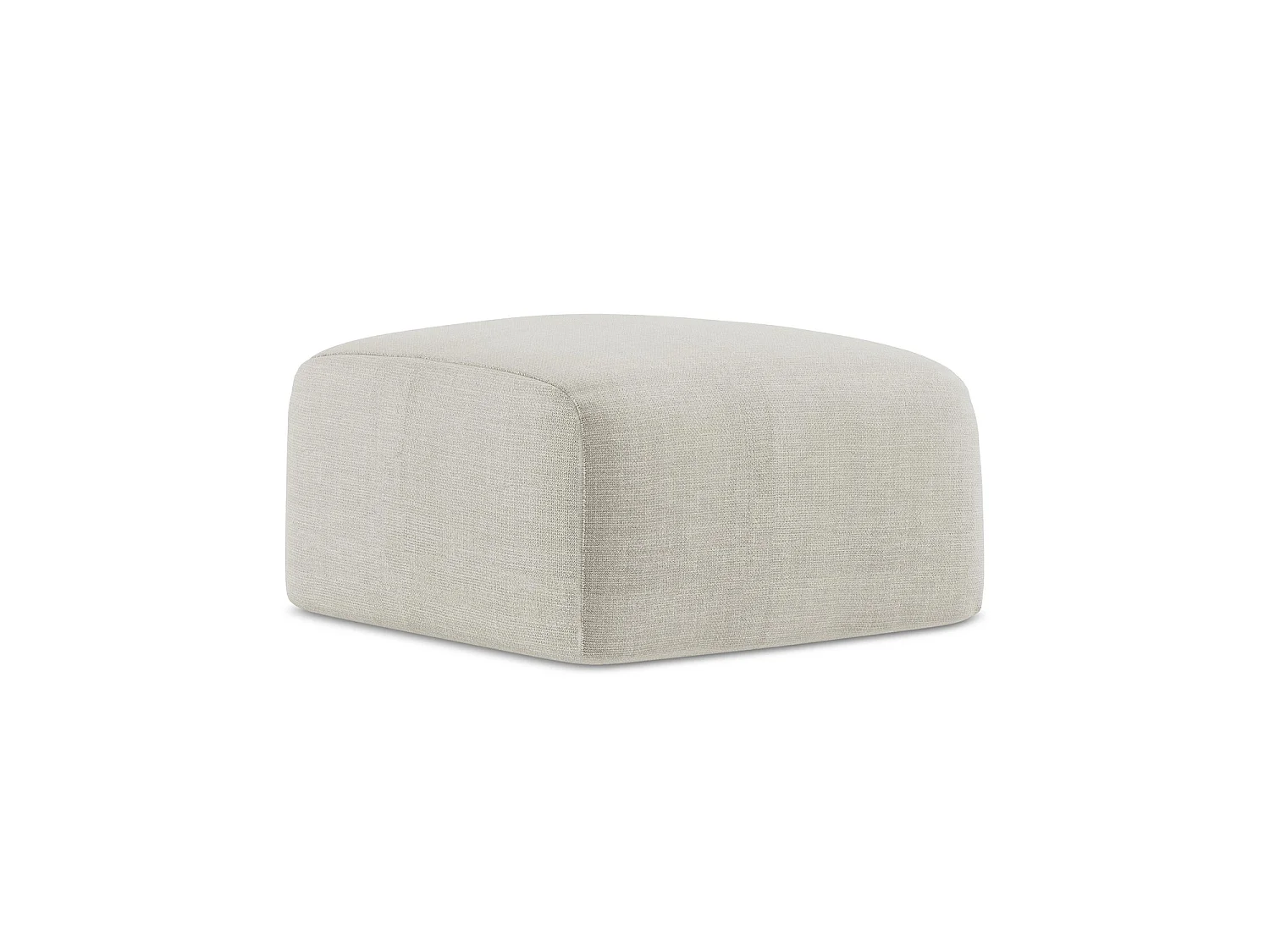 Pouf en tissu texturé - beige clair - SAVONA