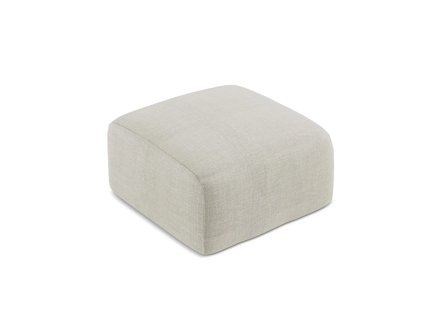 Pouf en tissu texturé - beige clair - SAVONA