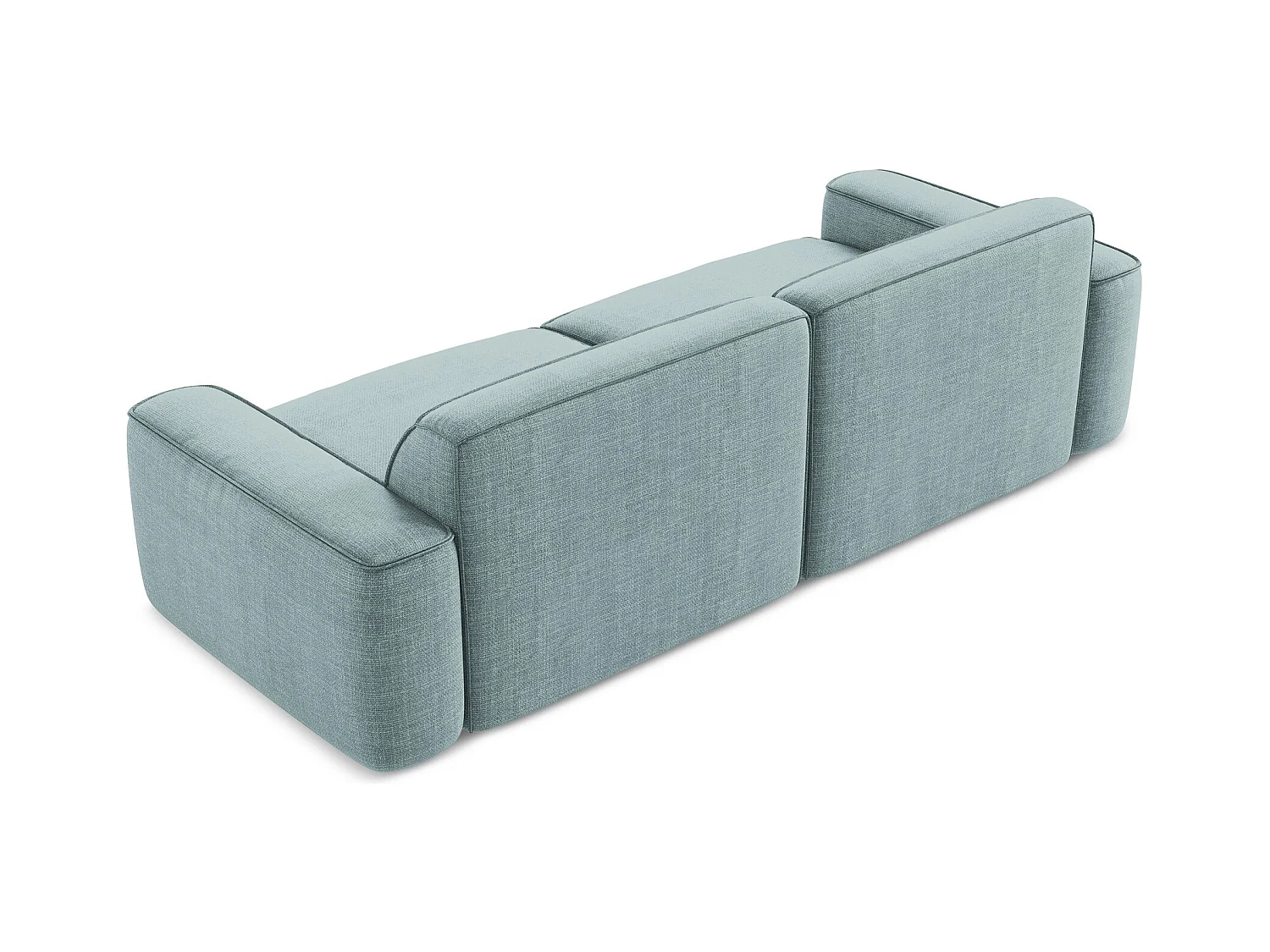Canapé modulable 4 places en tissu texturé - jeans - OMAO