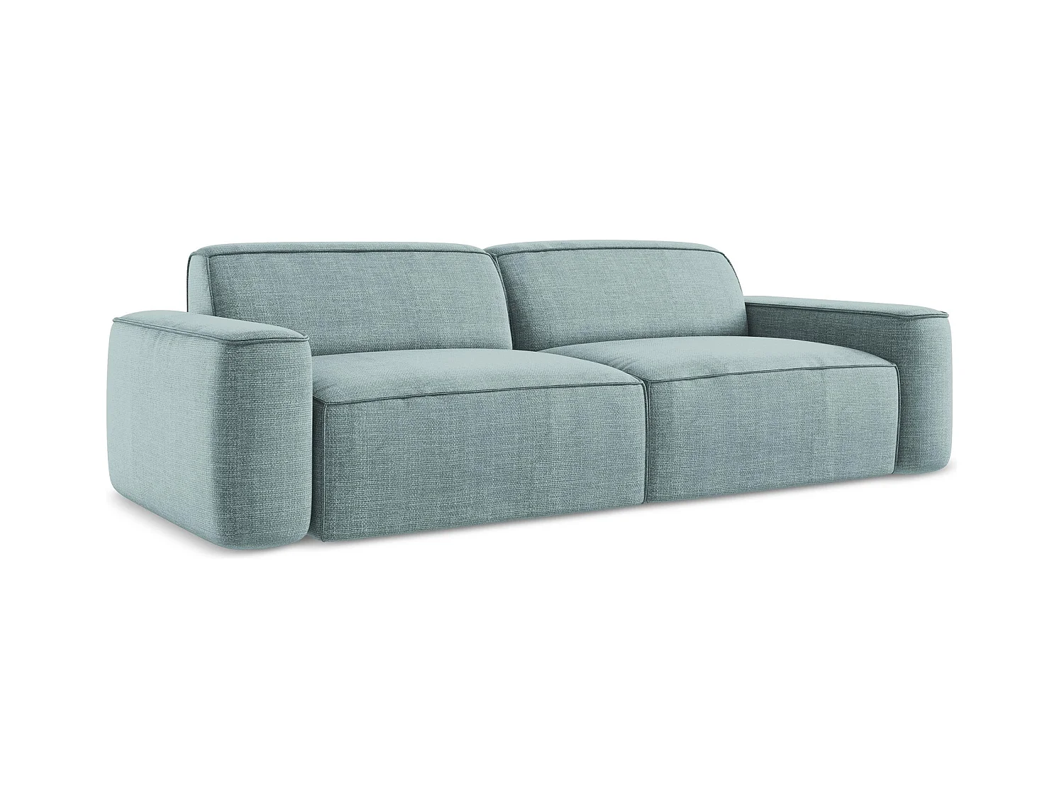 Canapé modulable 4 places en tissu texturé - jeans - OMAO