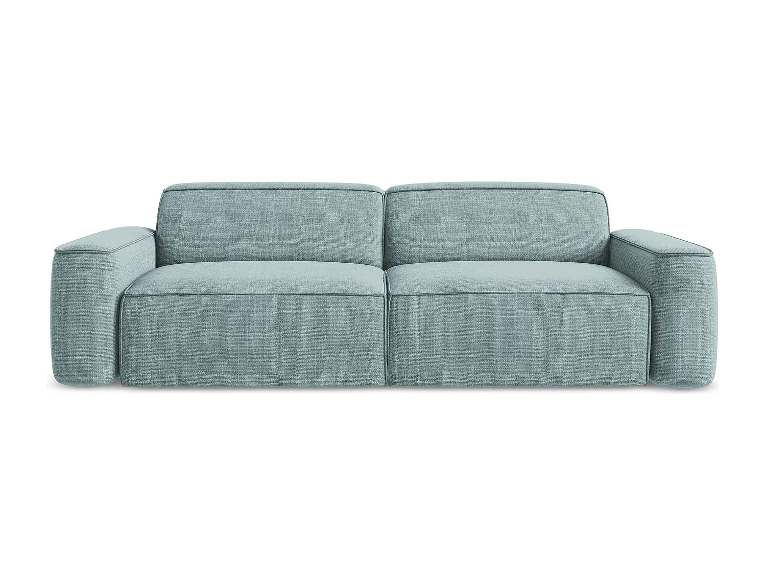 Canapé modulable 4 places en tissu texturé - jeans - OMAO