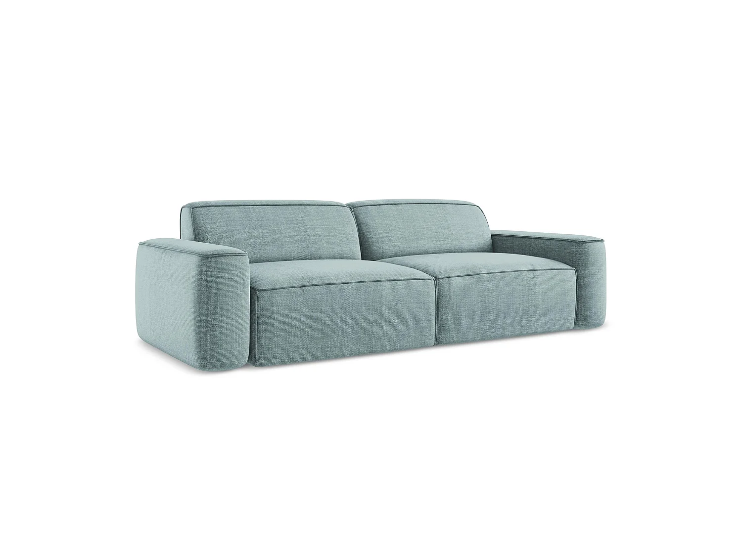 Modulares 4-Sitzer Sofa - - Strukturstoff - Jeans - MELISSA