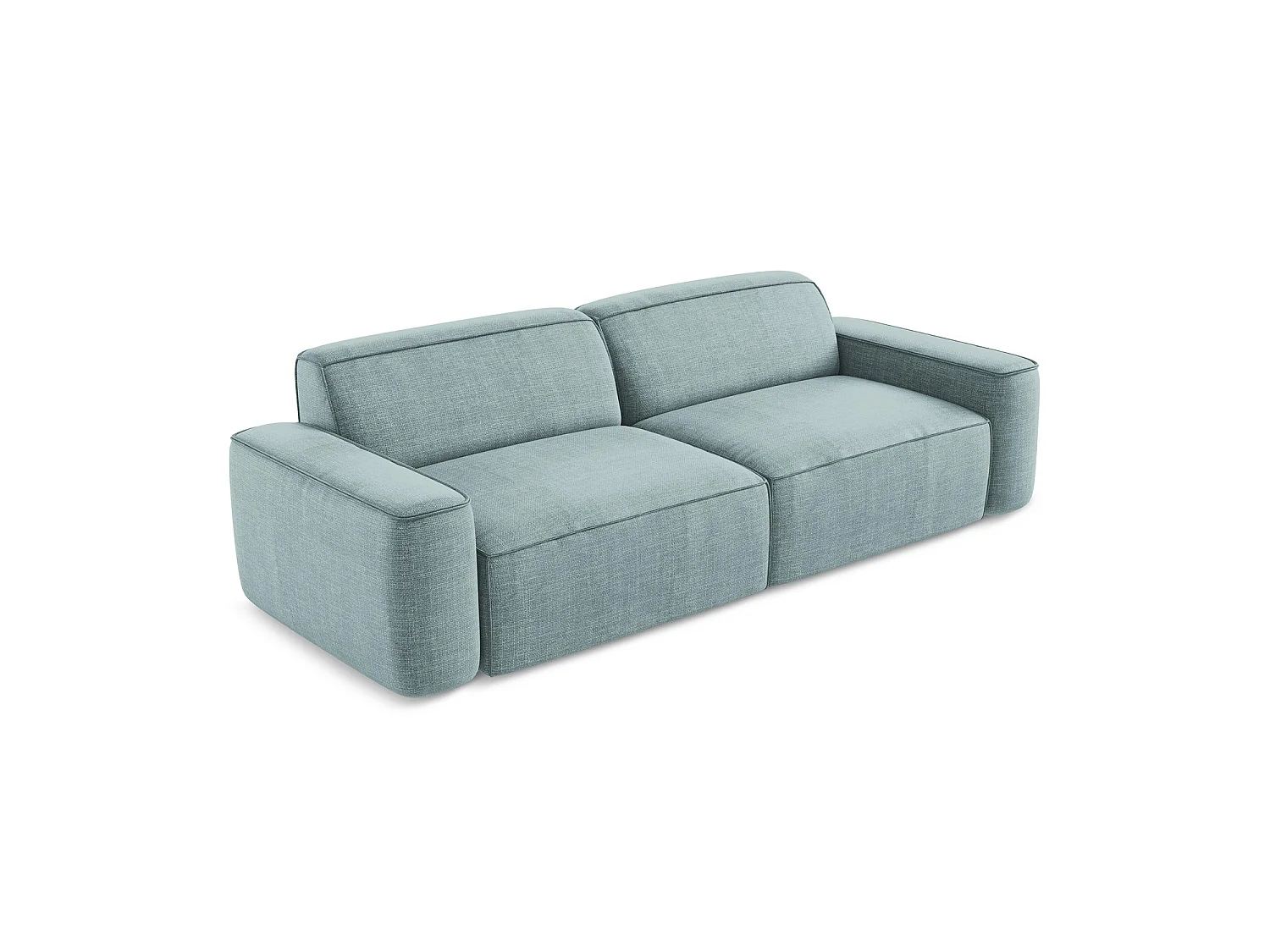 Modulares 4-Sitzer Sofa - - Strukturstoff - Jeans - MELISSA