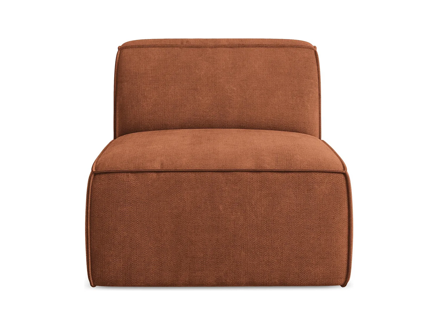 Fauteuil pour canapé modulable en tissu chenille - terre cuite - OMAO