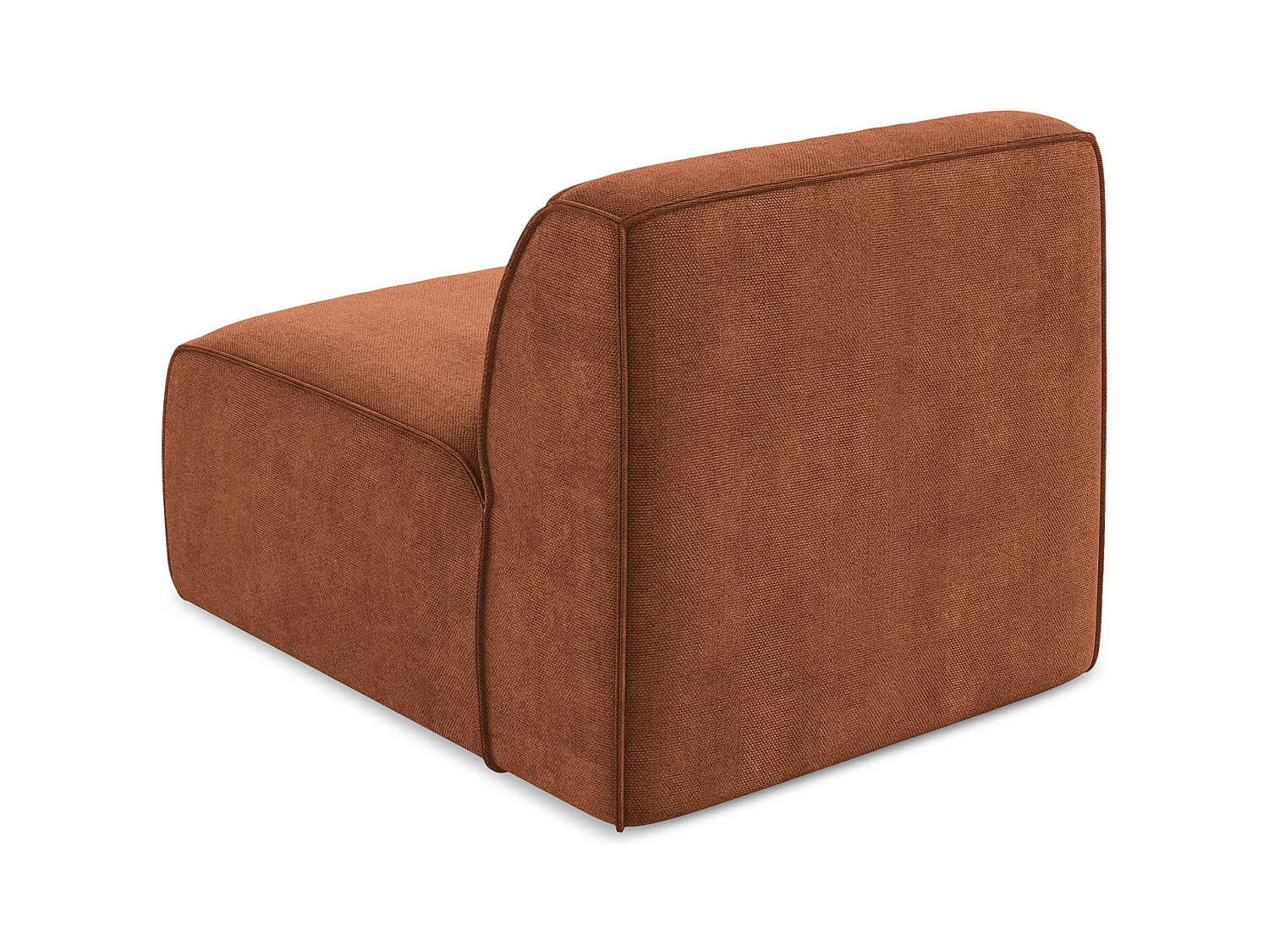 Fauteuil pour canapé modulable en tissu chenille - terre cuite - OMAO