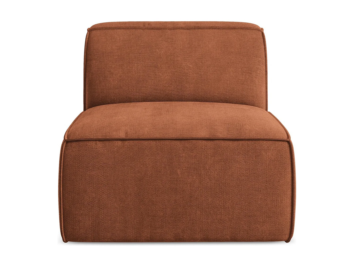 Fauteuil pour canapé modulable en tissu chenille - terre cuite - OMAO