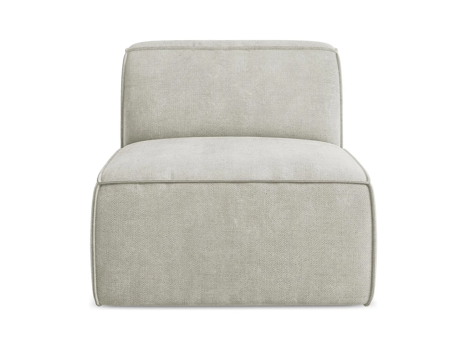 Fauteuil pour canapé modulable en tissu chenille - perle - OMAO