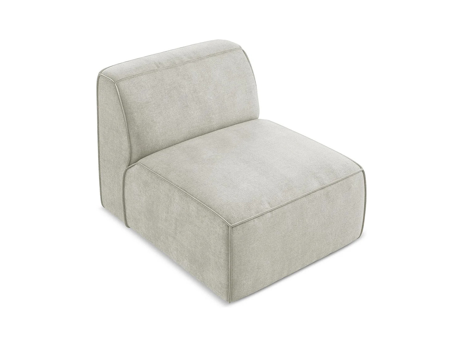 Fauteuil pour canapé modulable en tissu chenille - perle - OMAO