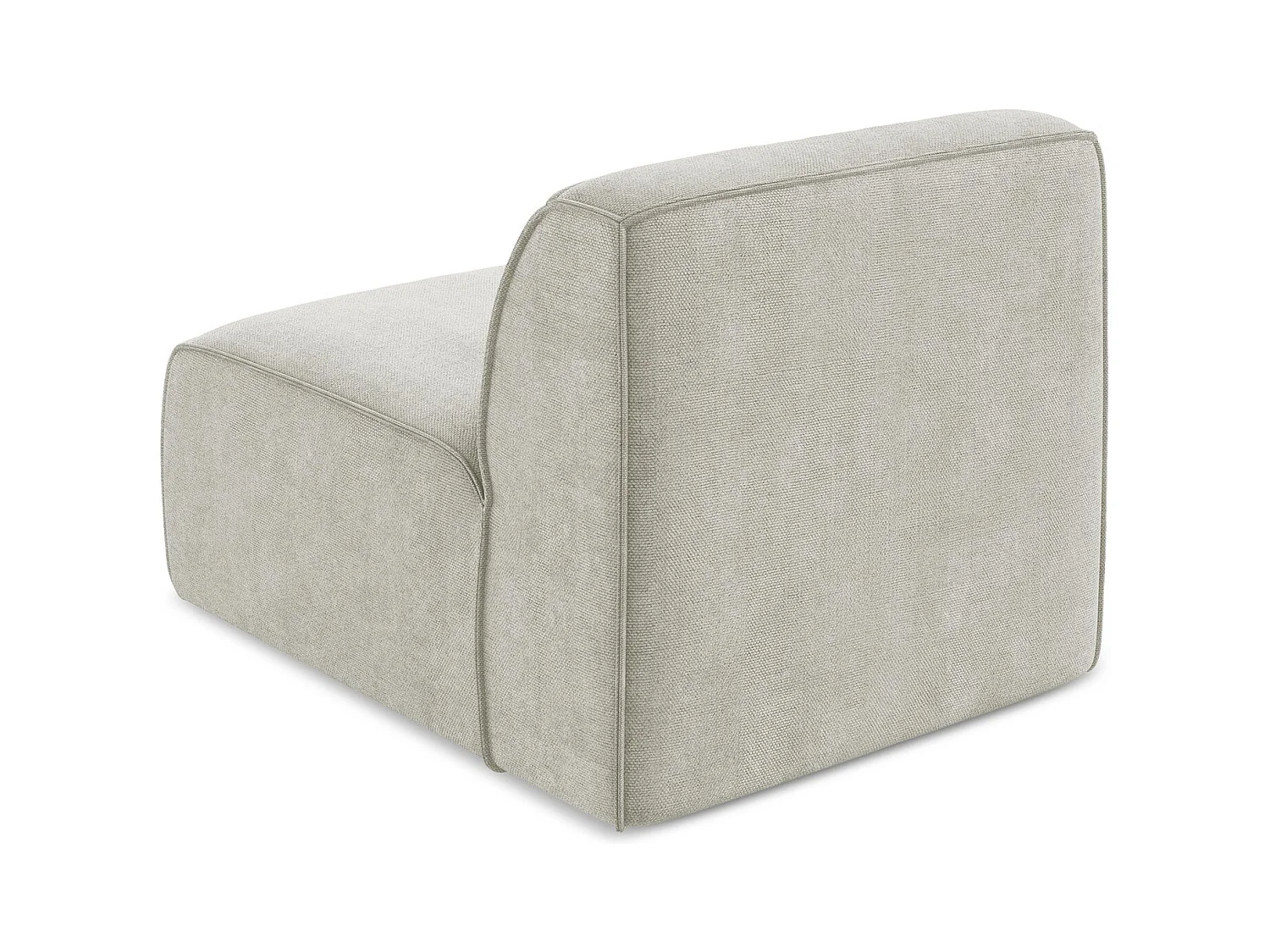 Fauteuil pour canapé modulable en tissu chenille - perle - OMAO