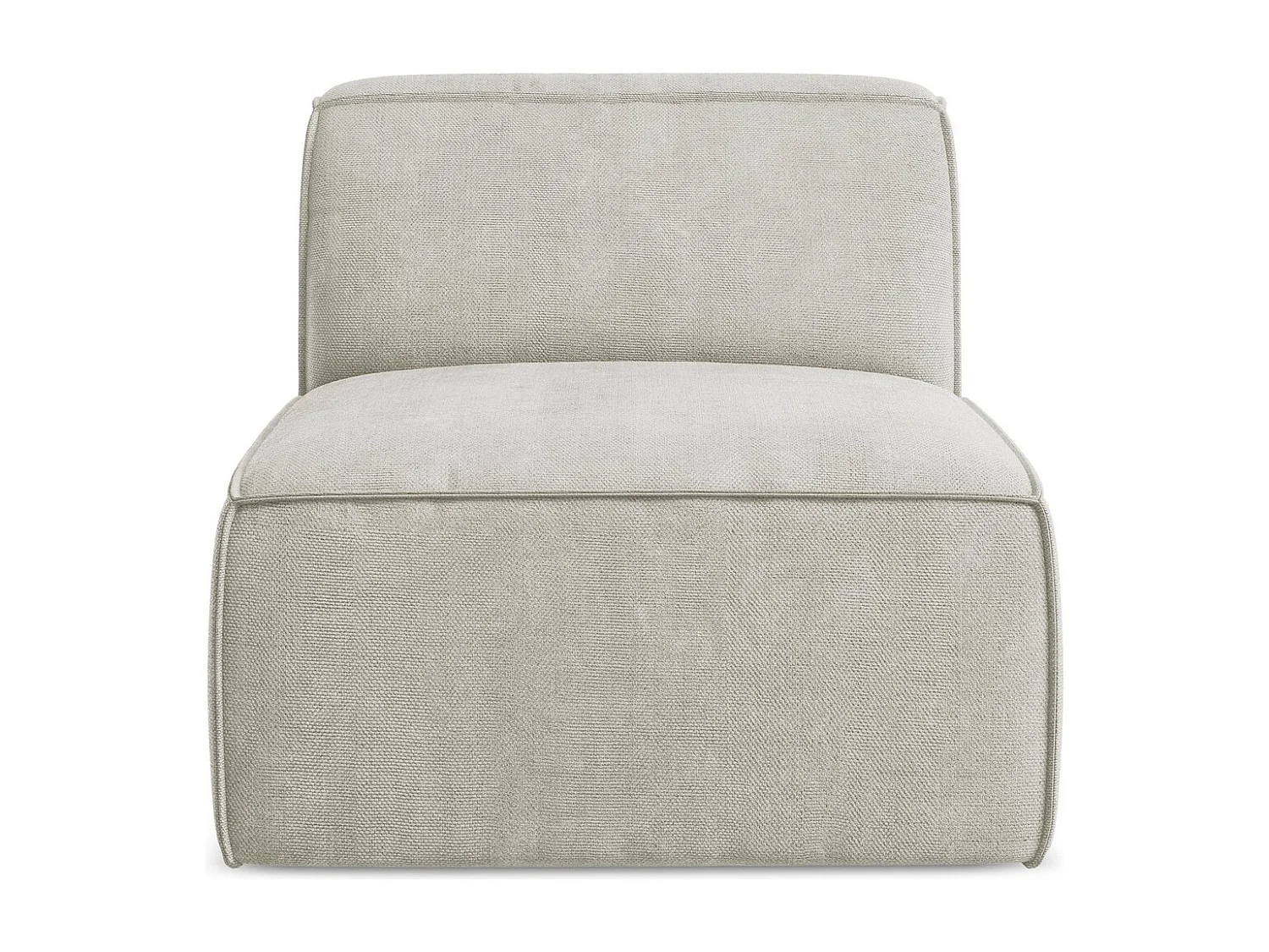 Fauteuil pour canapé modulable en tissu chenille - perle - OMAO