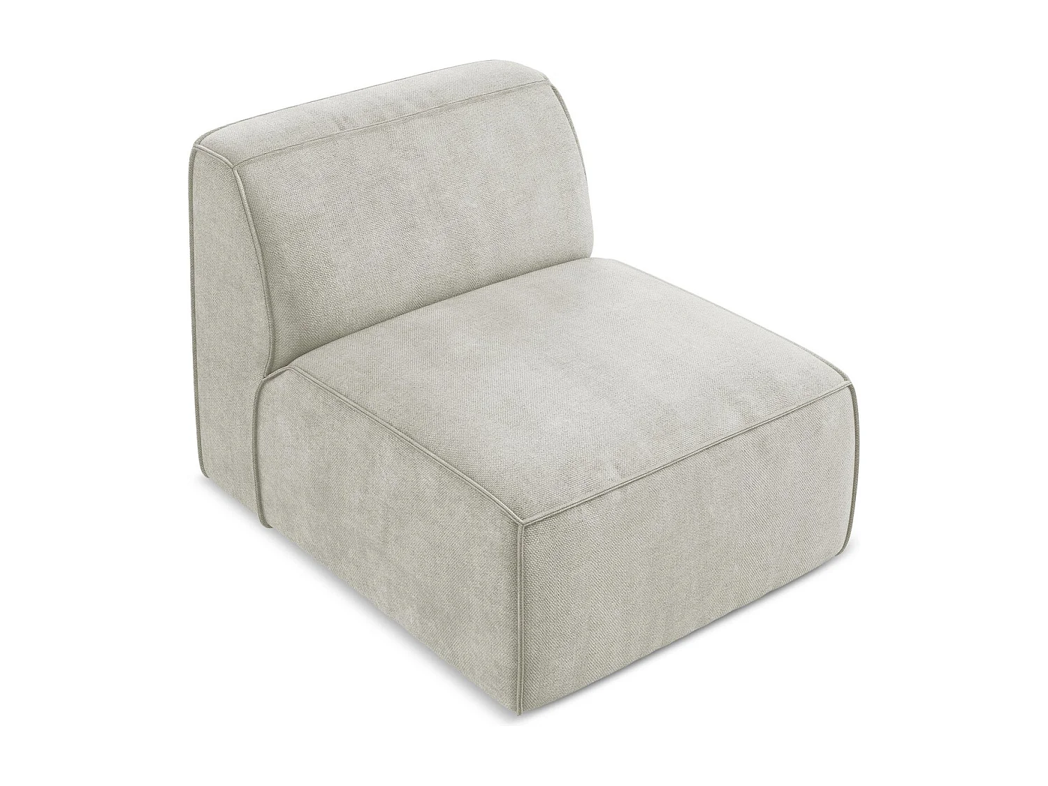 Fauteuil pour canapé modulable en tissu chenille - perle - OMAO