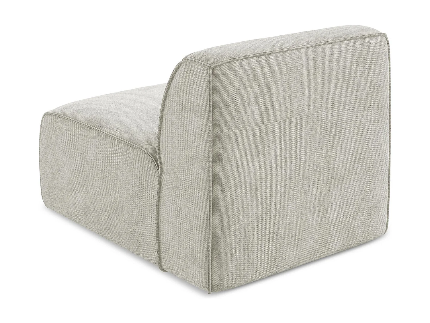 Fauteuil pour canapé modulable en tissu chenille - perle - OMAO