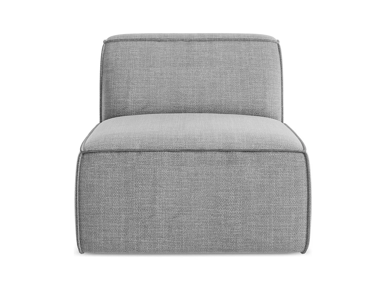 Fauteuil pour canapé modulable en tissu texturé - gris clair - OMAO