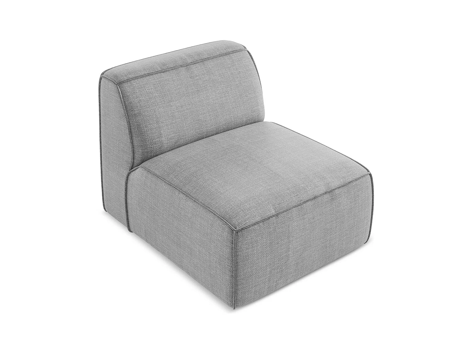 Fauteuil pour canapé modulable en tissu texturé - gris clair - OMAO