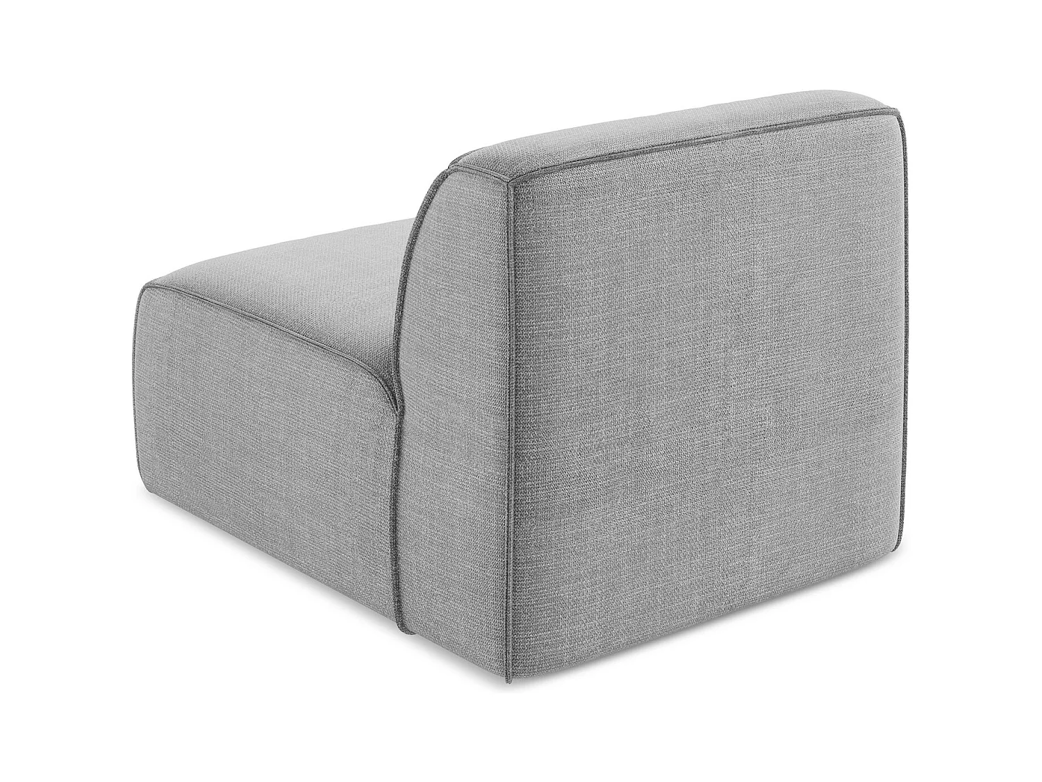 Fauteuil pour canapé modulable en tissu texturé - gris clair - OMAO