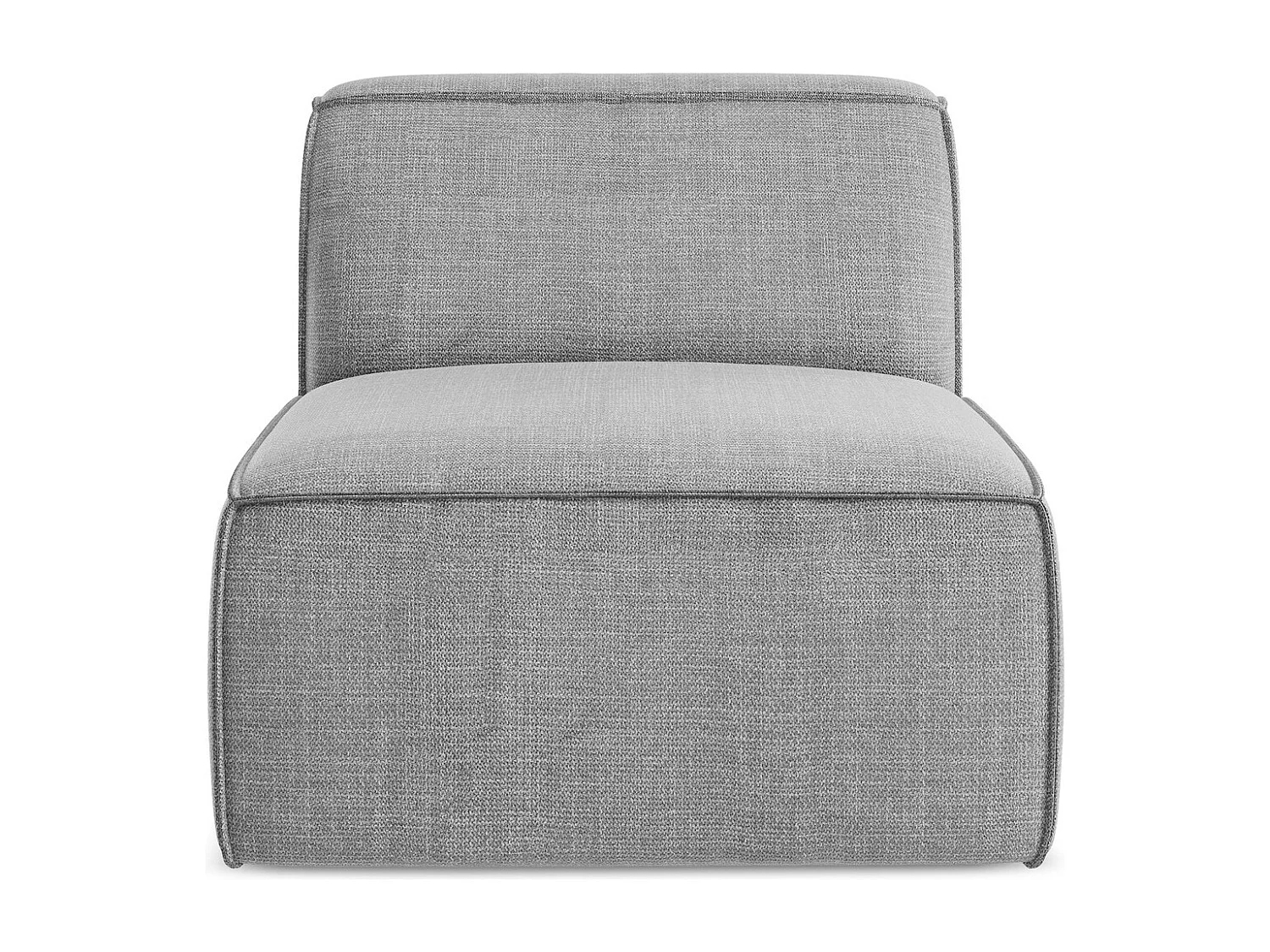 Fauteuil pour canapé modulable en tissu texturé - gris clair - OMAO
