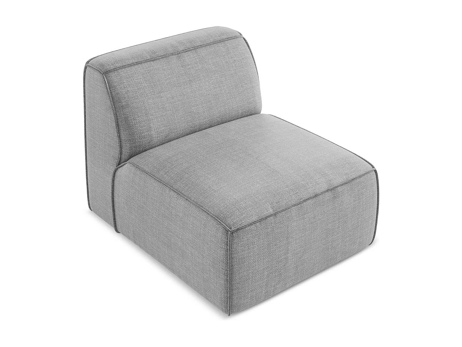 Fauteuil pour canapé modulable en tissu texturé - gris clair - OMAO