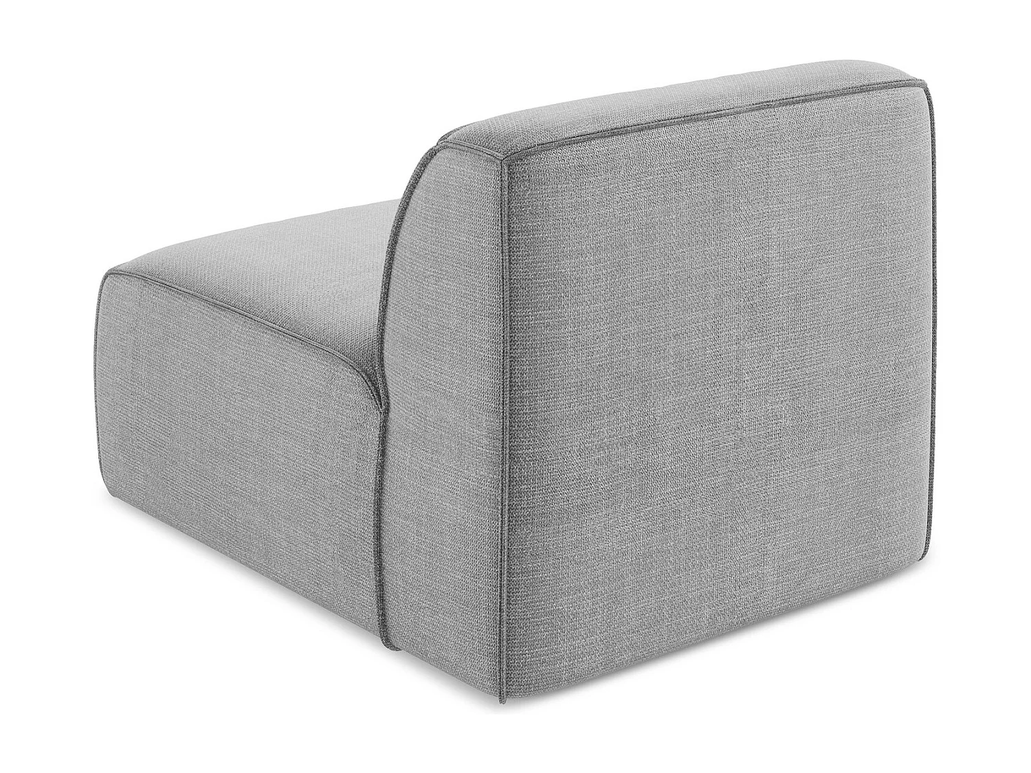 Fauteuil pour canapé modulable en tissu texturé - gris clair - OMAO