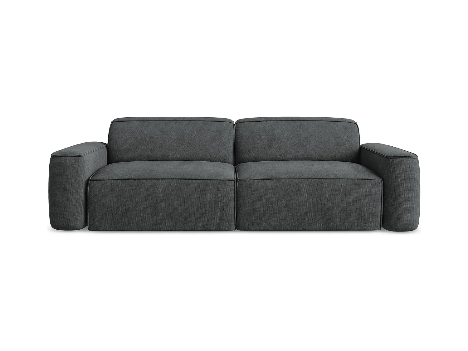 Canapé modulable 4 places en tissu chenille - gris foncé - OMAO