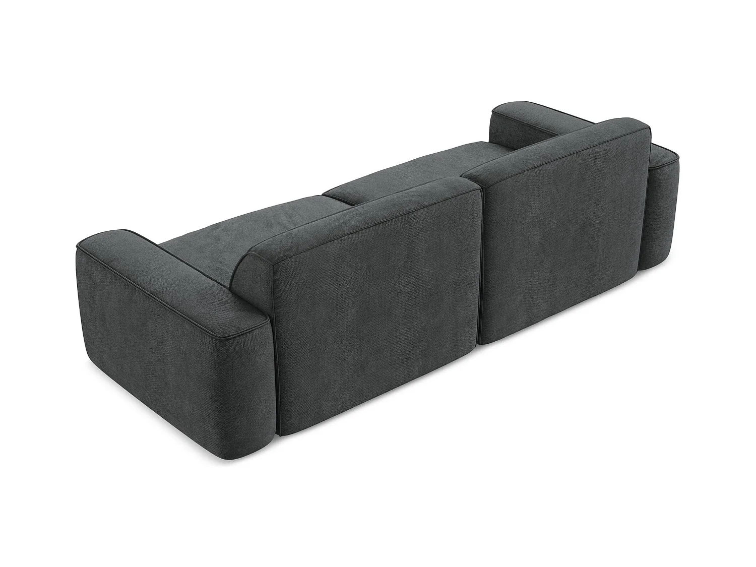 Canapé modulable 4 places en tissu chenille - gris foncé - OMAO