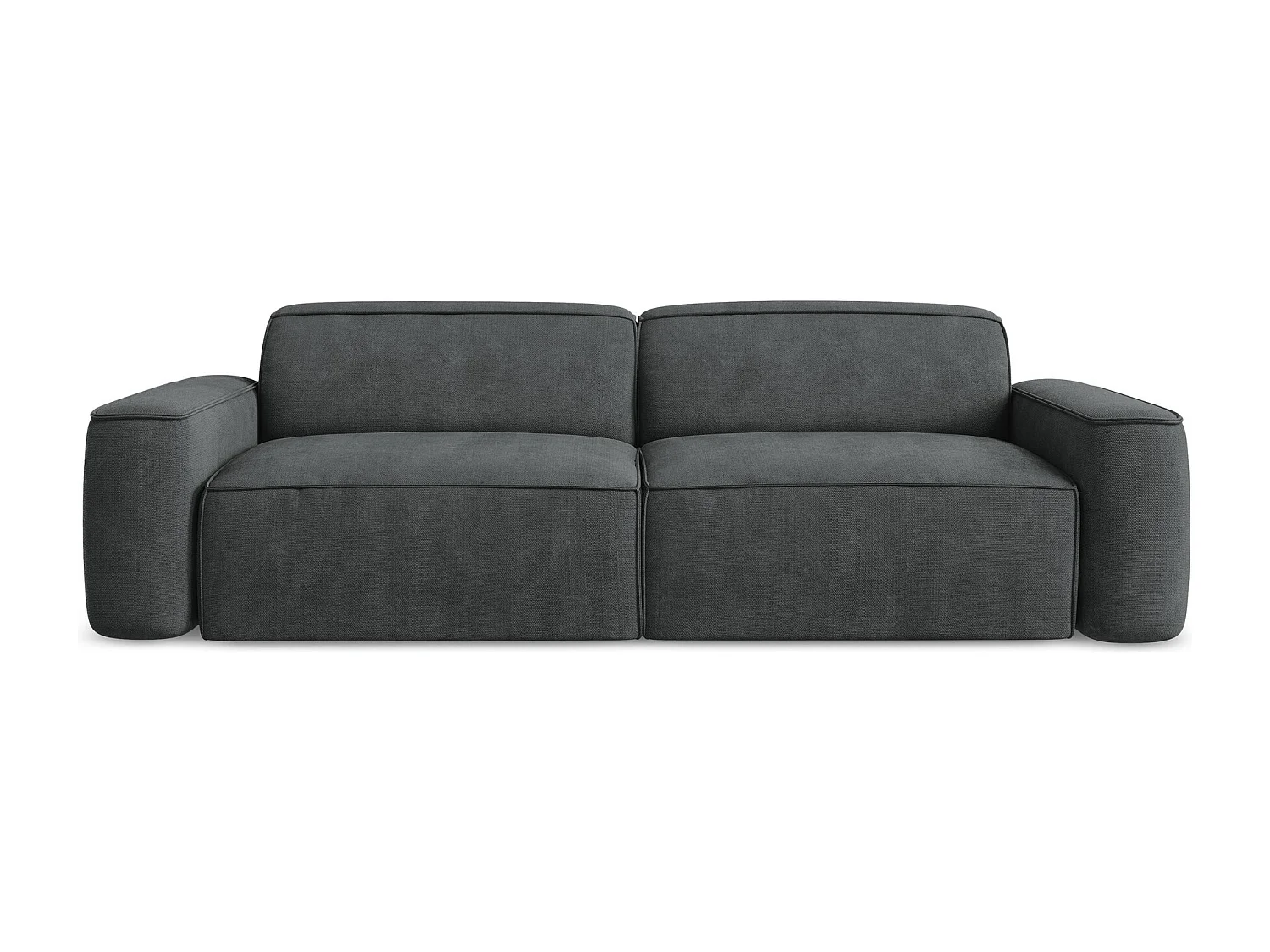 Canapé modulable 4 places en tissu chenille - gris foncé - OMAO