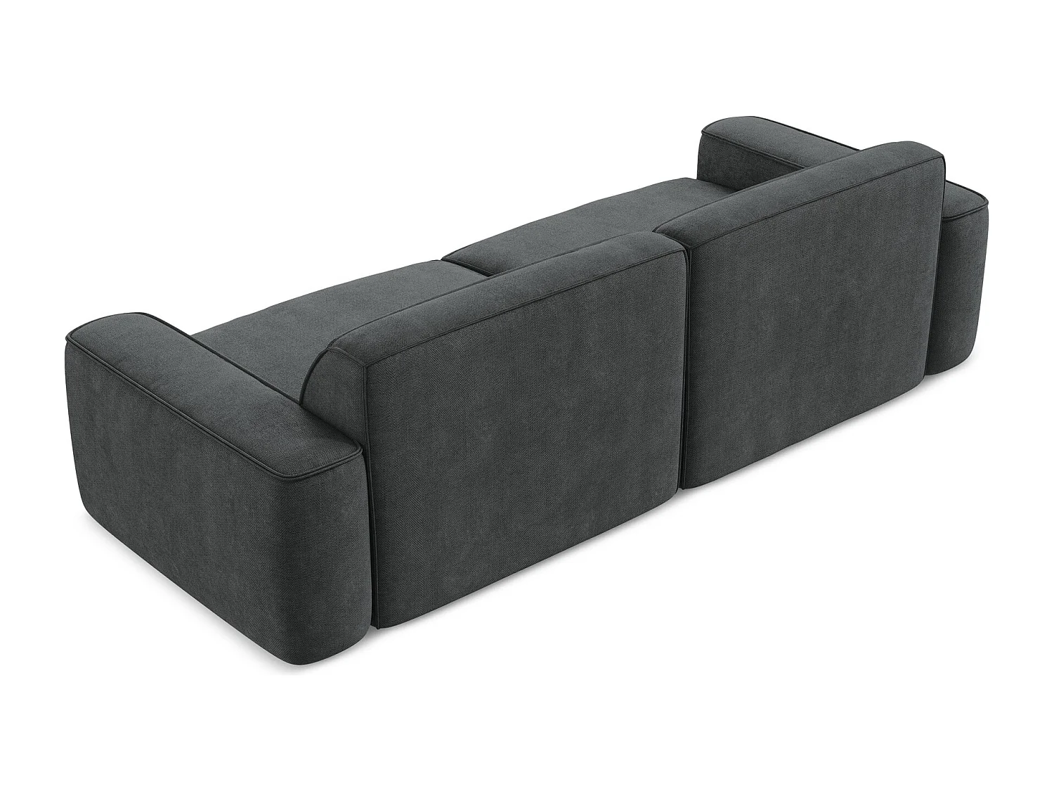 Canapé modulable 4 places en tissu chenille - gris foncé - OMAO