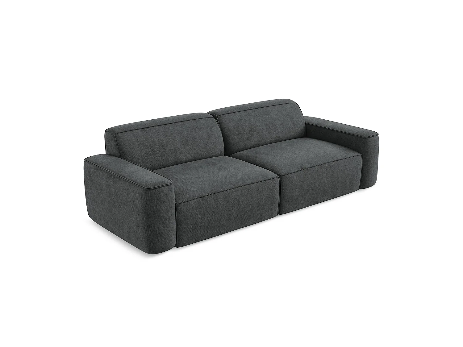 Modulares 4-Sitzer Sofa - - Chenille - Dunkelgrau - MELISSA