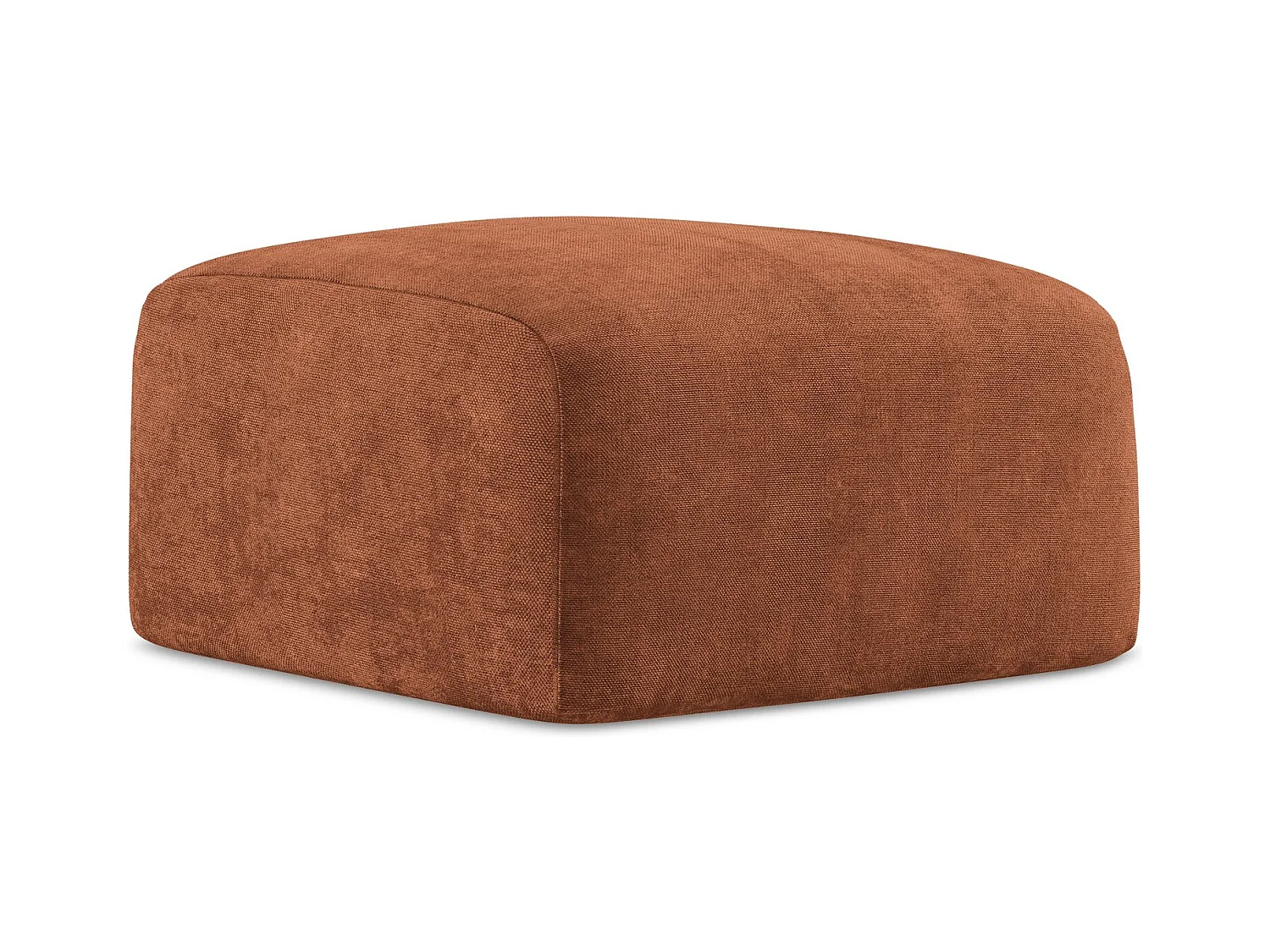 Pouf - Hocker - Chenille - Terrakotta - LEILA