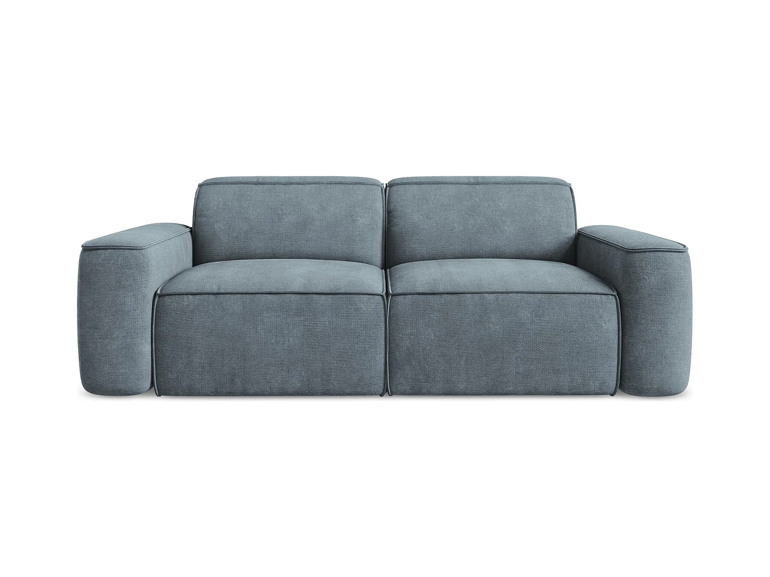 Canapé modulable 3 places en tissu chenille - jeans - OMAO