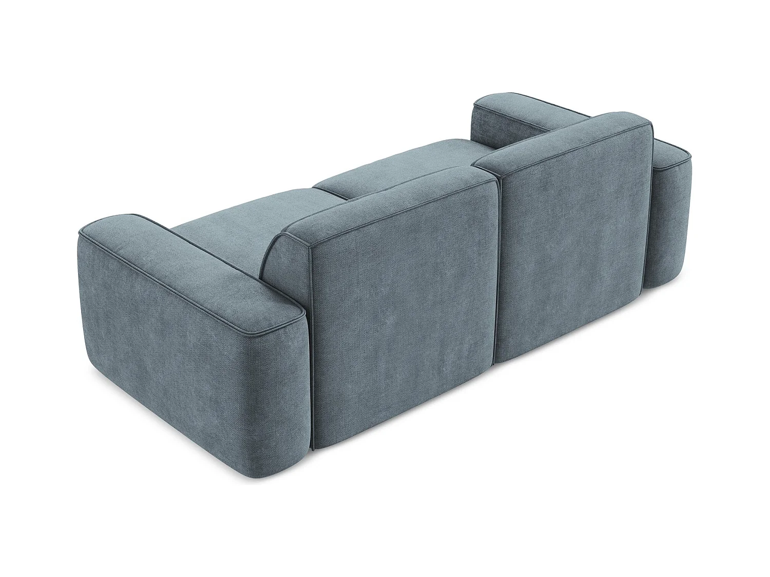Canapé modulable 3 places en tissu chenille - jeans - OMAO
