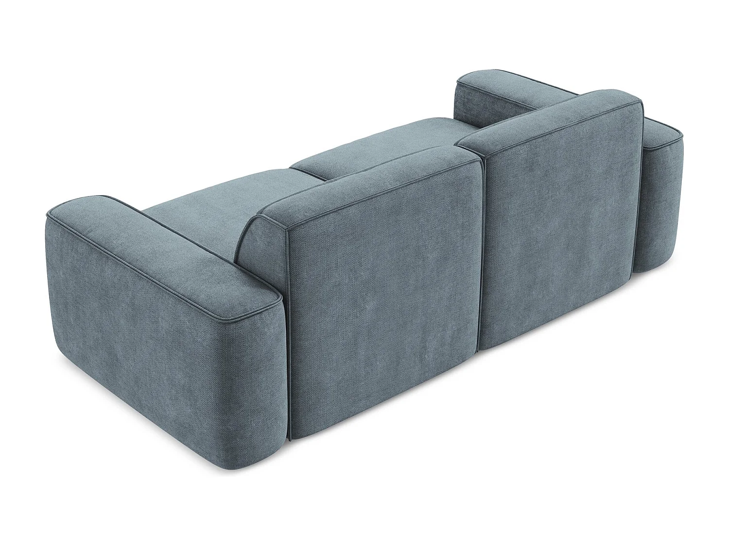 Canapé modulable 3 places en tissu chenille - jeans - OMAO