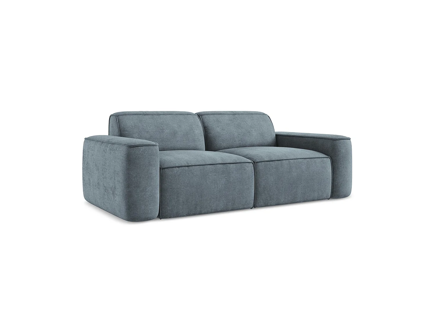 Canapé modulable 3 places en tissu chenille - jeans - MELISSA