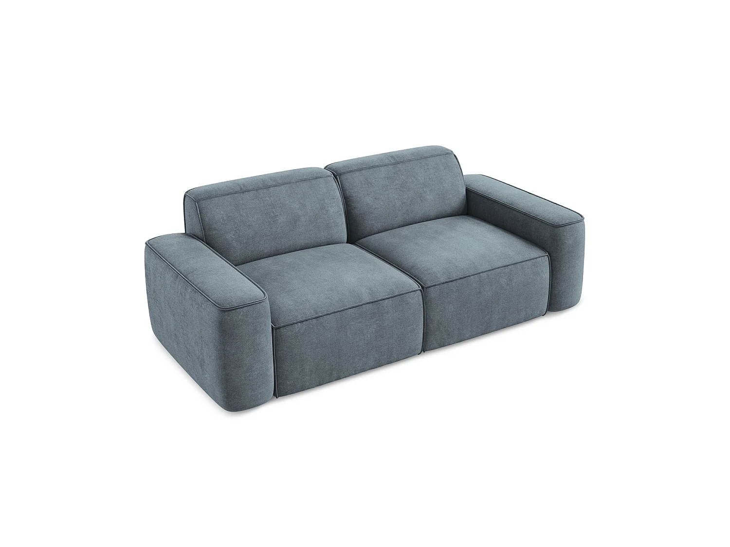 Canapé modulable 3 places en tissu chenille - jeans - MELISSA