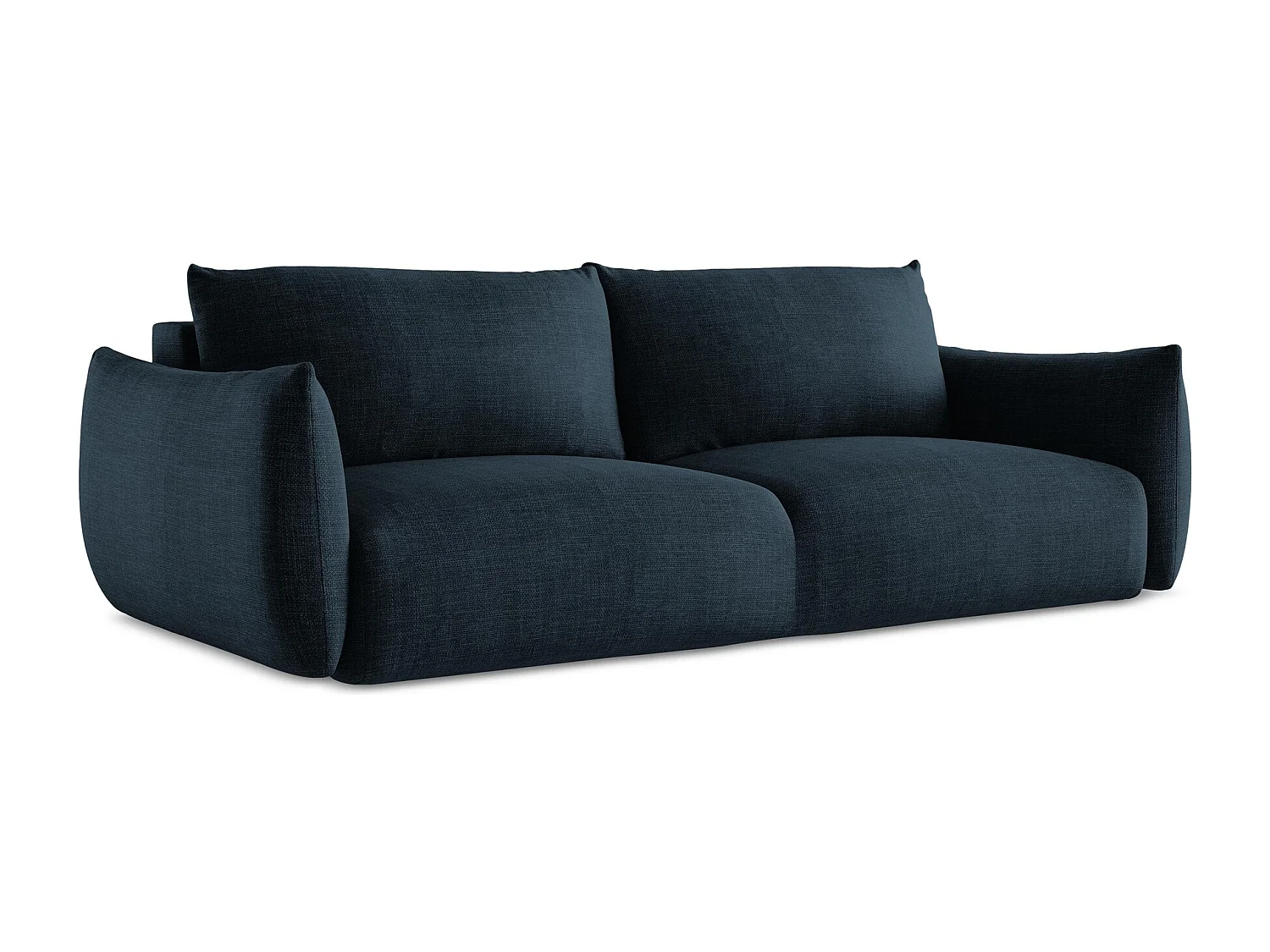 Canapé 3 places convertible en tissu texturé - bleu royal - LEILA