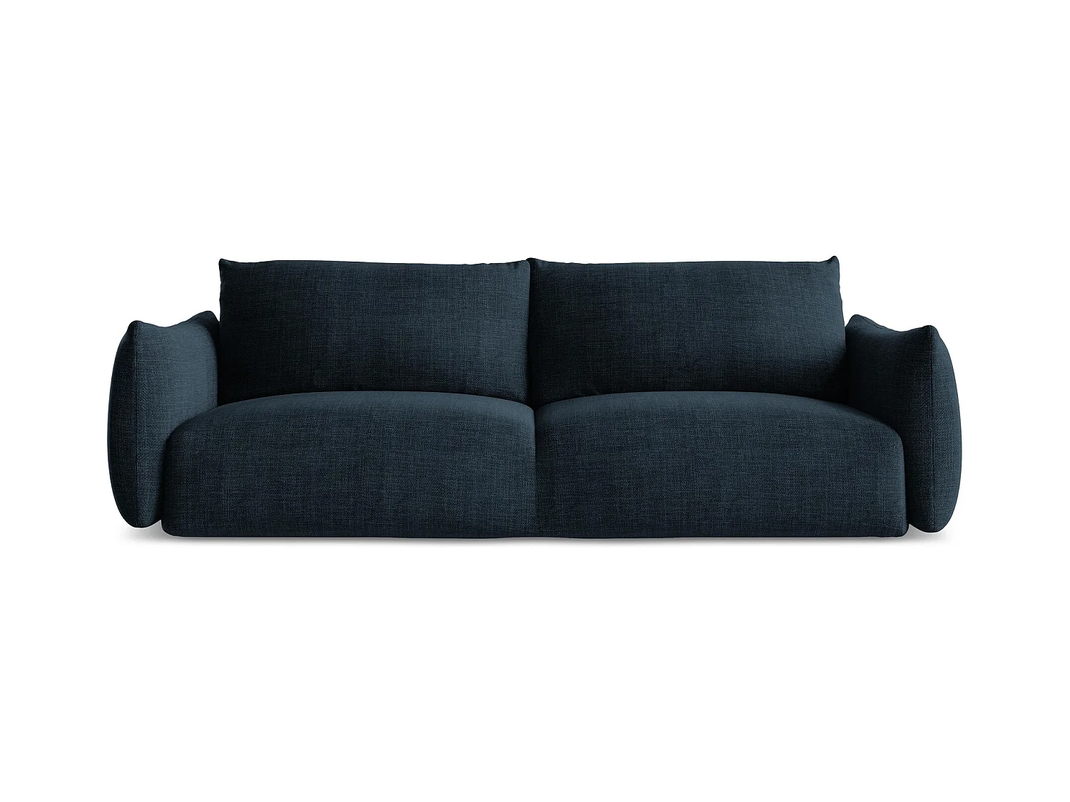 Canapé 3 places convertible en tissu texturé - bleu royal - LEILA