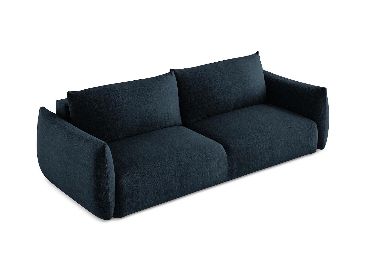 Canapé 3 places convertible en tissu texturé - bleu royal - LEILA