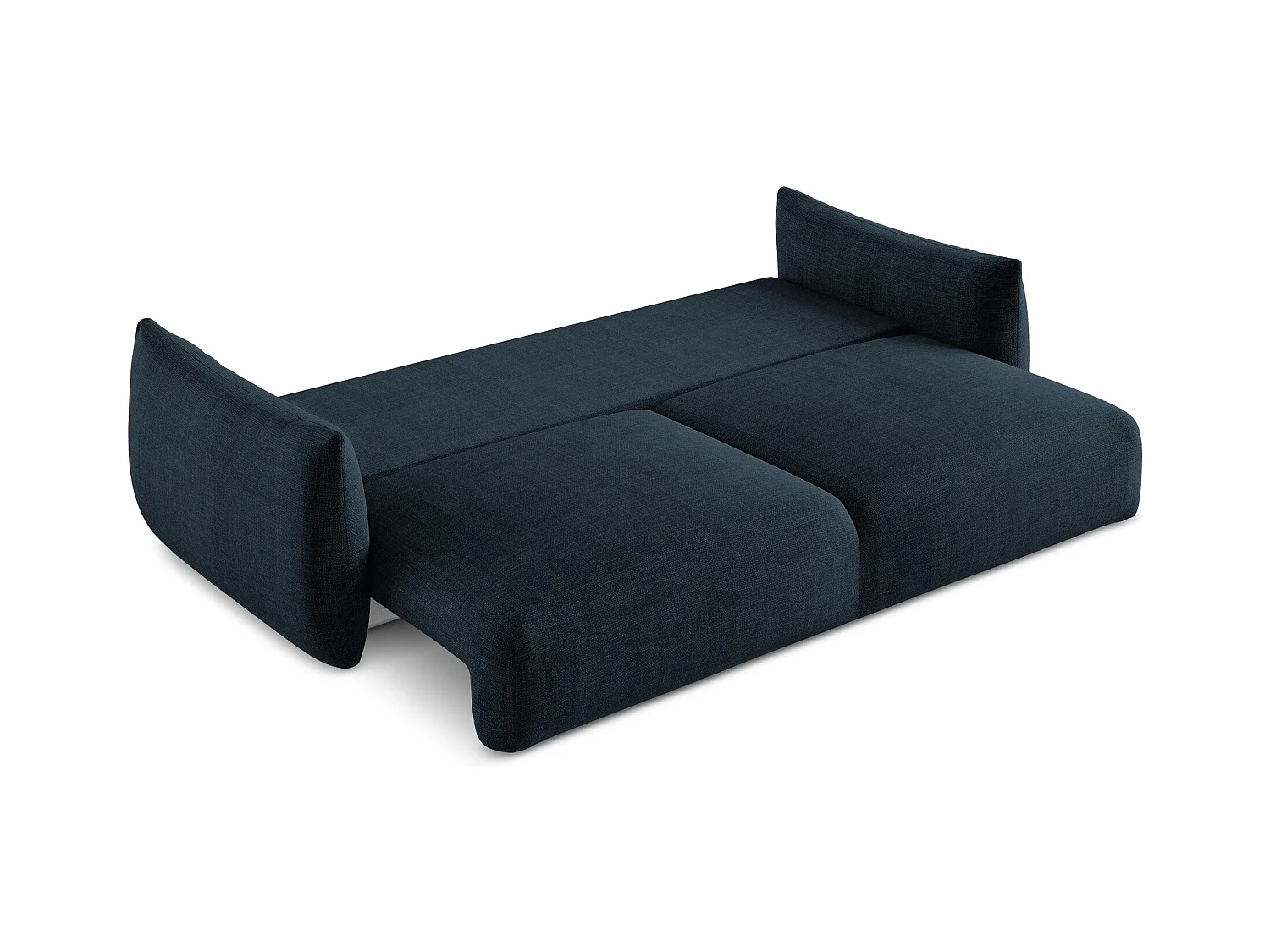 Canapé 3 places convertible en tissu texturé - bleu royal - LEILA