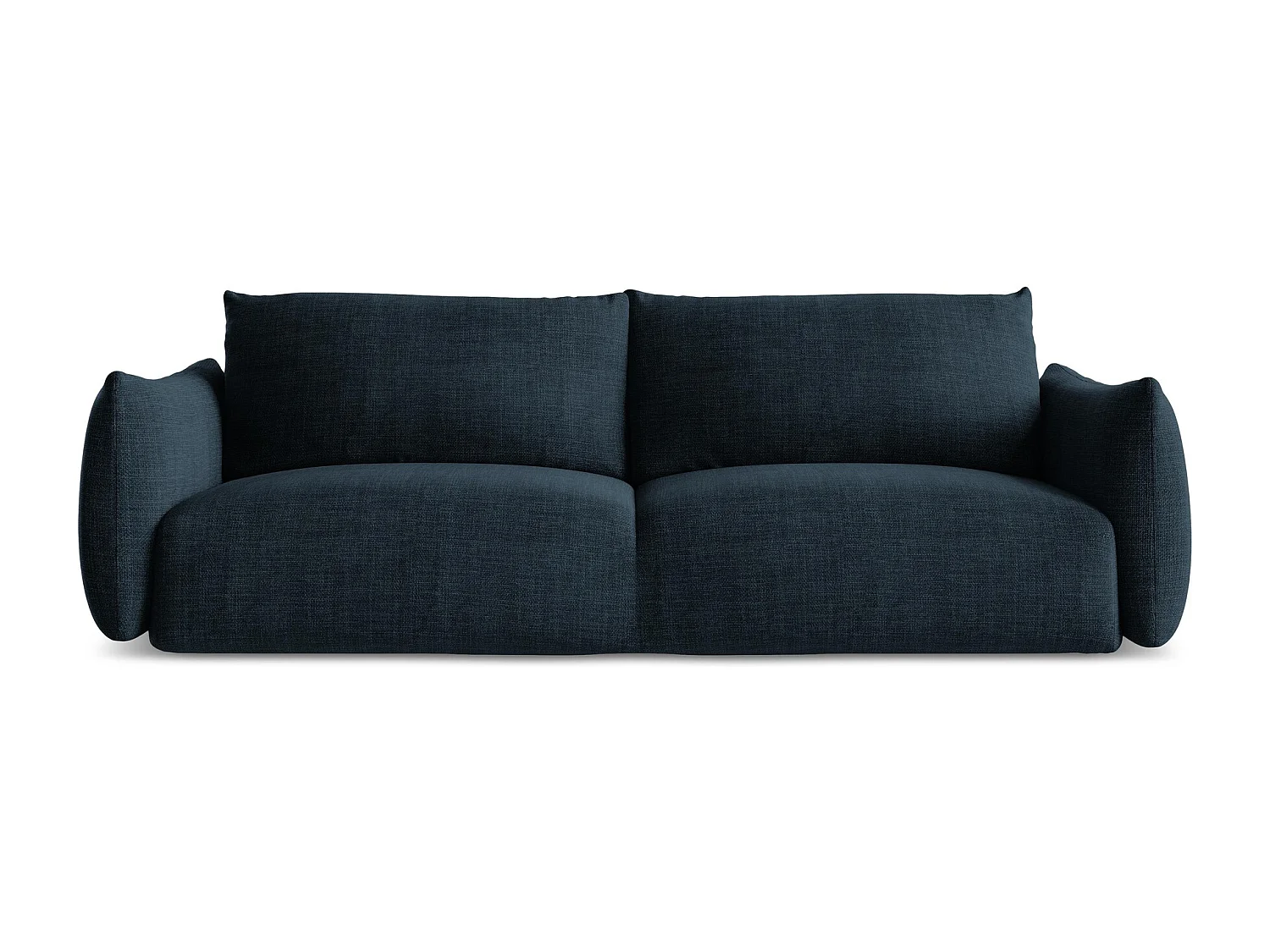 Canapé 3 places convertible en tissu texturé - bleu royal - LEILA