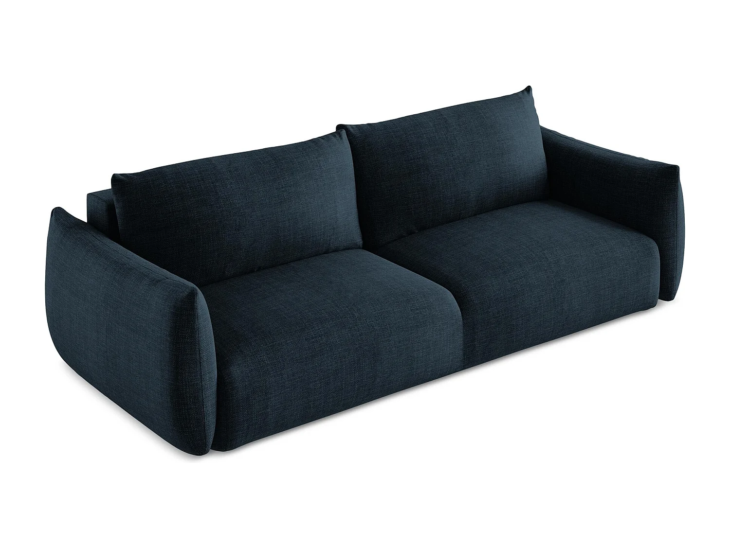 Canapé 3 places convertible en tissu texturé - bleu royal - LEILA