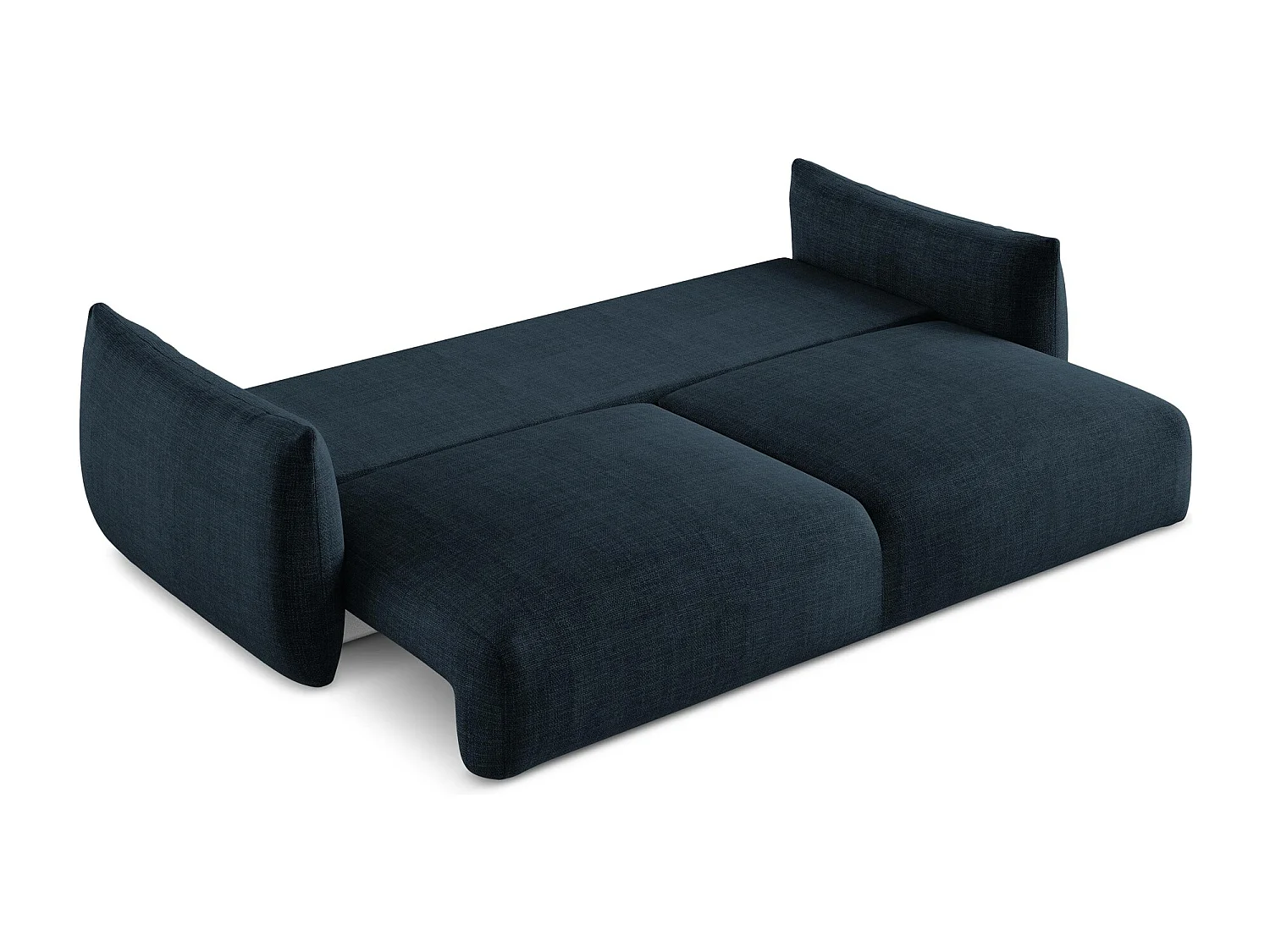 Canapé 3 places convertible en tissu texturé - bleu royal - LEILA