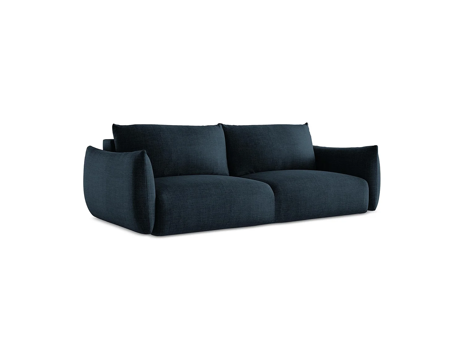 Canapé 3 places convertible en tissu texturé - bleu royal - SAVONA