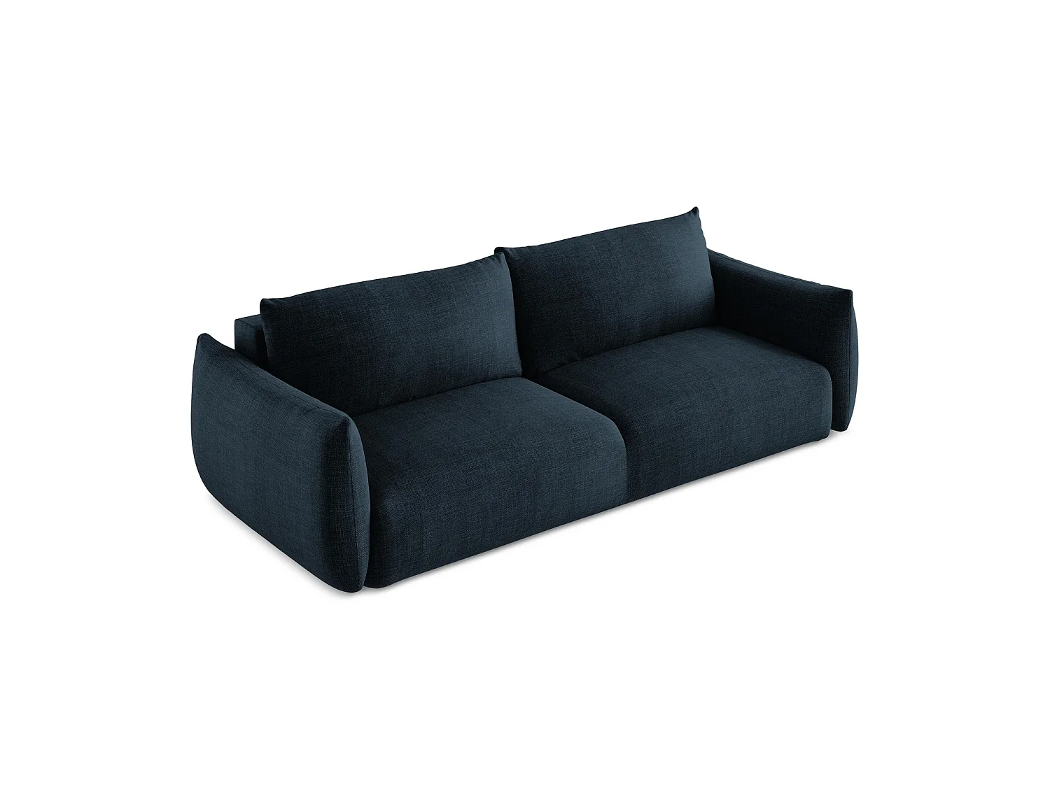 Canapé 3 places convertible en tissu texturé - bleu royal - SAVONA