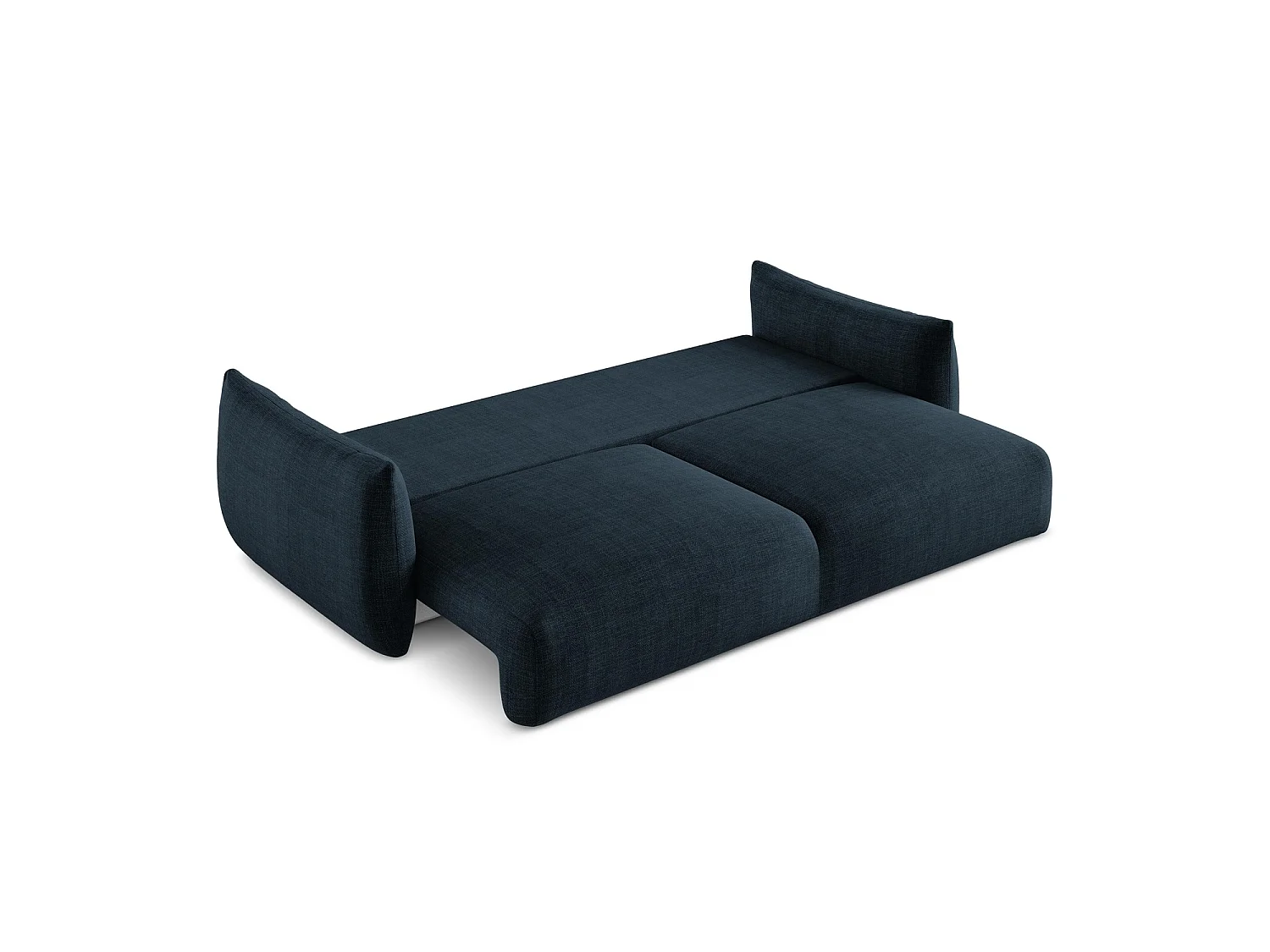 Canapé 3 places convertible en tissu texturé - bleu royal - SAVONA