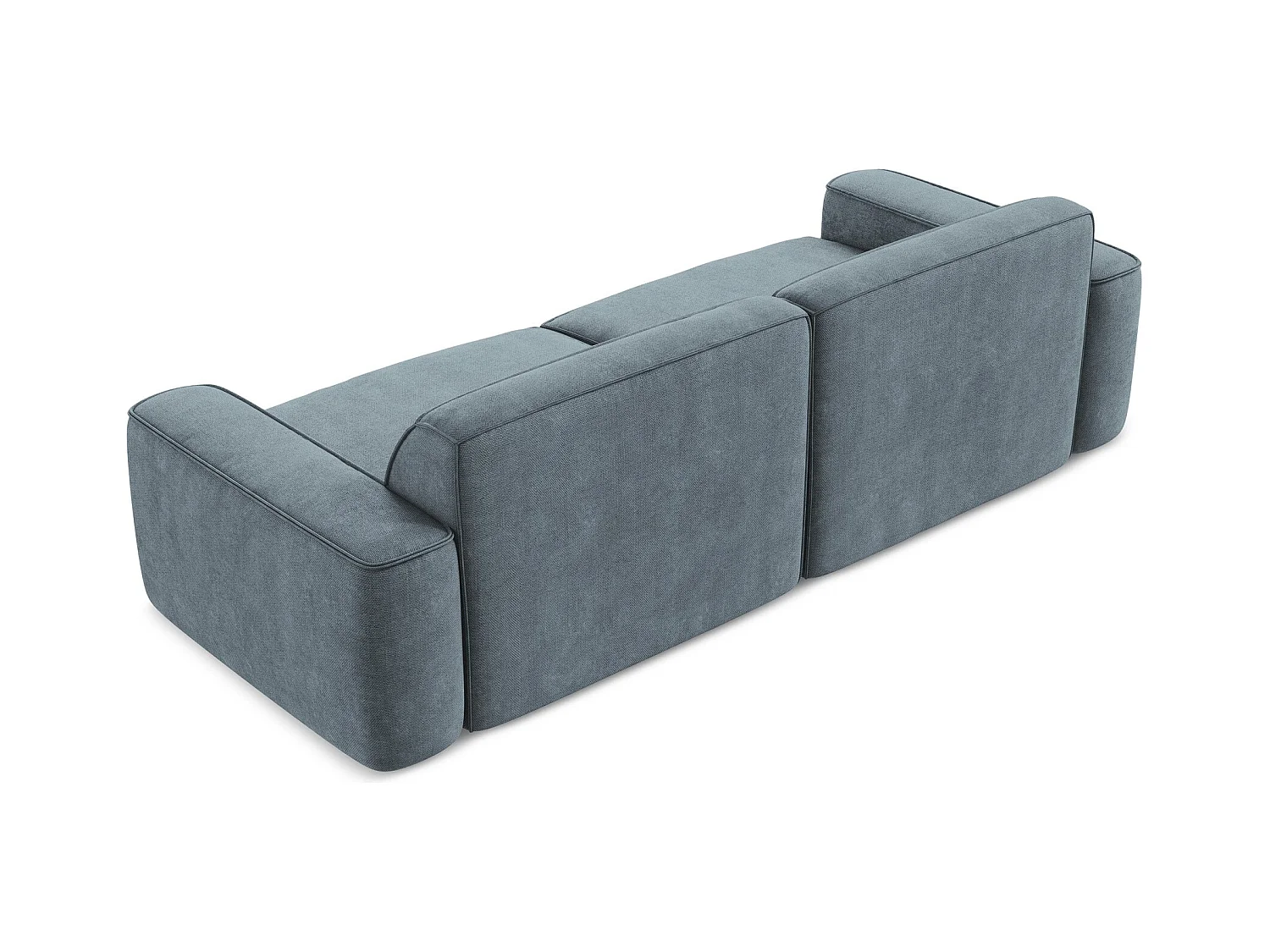 Canapé modulable 4 places en tissu chenille - jeans - OMAO