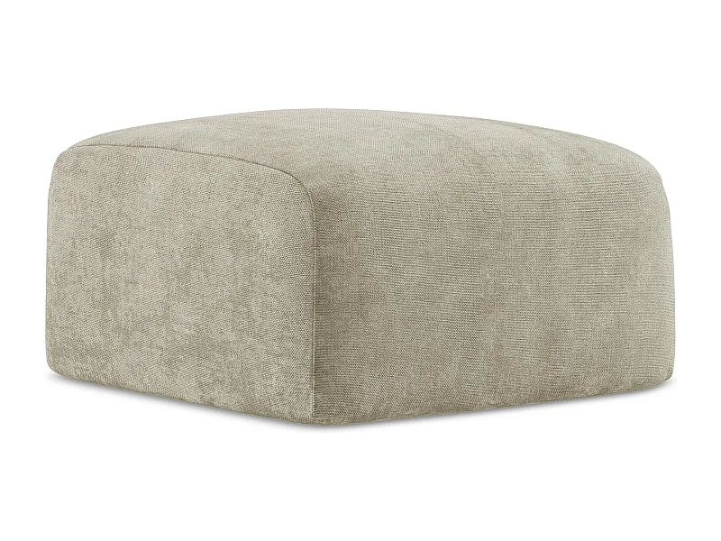 Pouf - Hocker - Chenille - Beige - LEILA