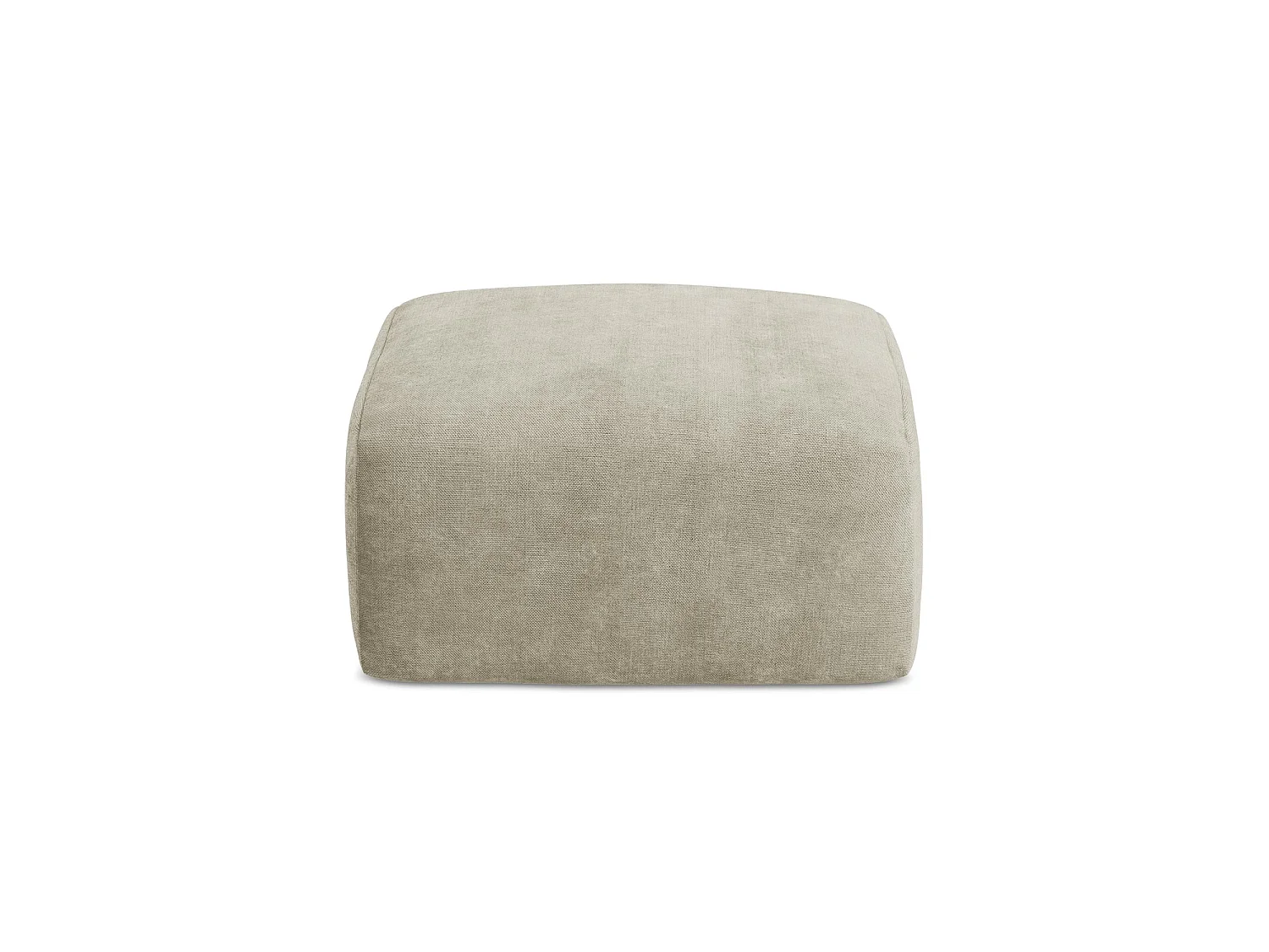 Pouf en tissu chenille - beige - SAVONA