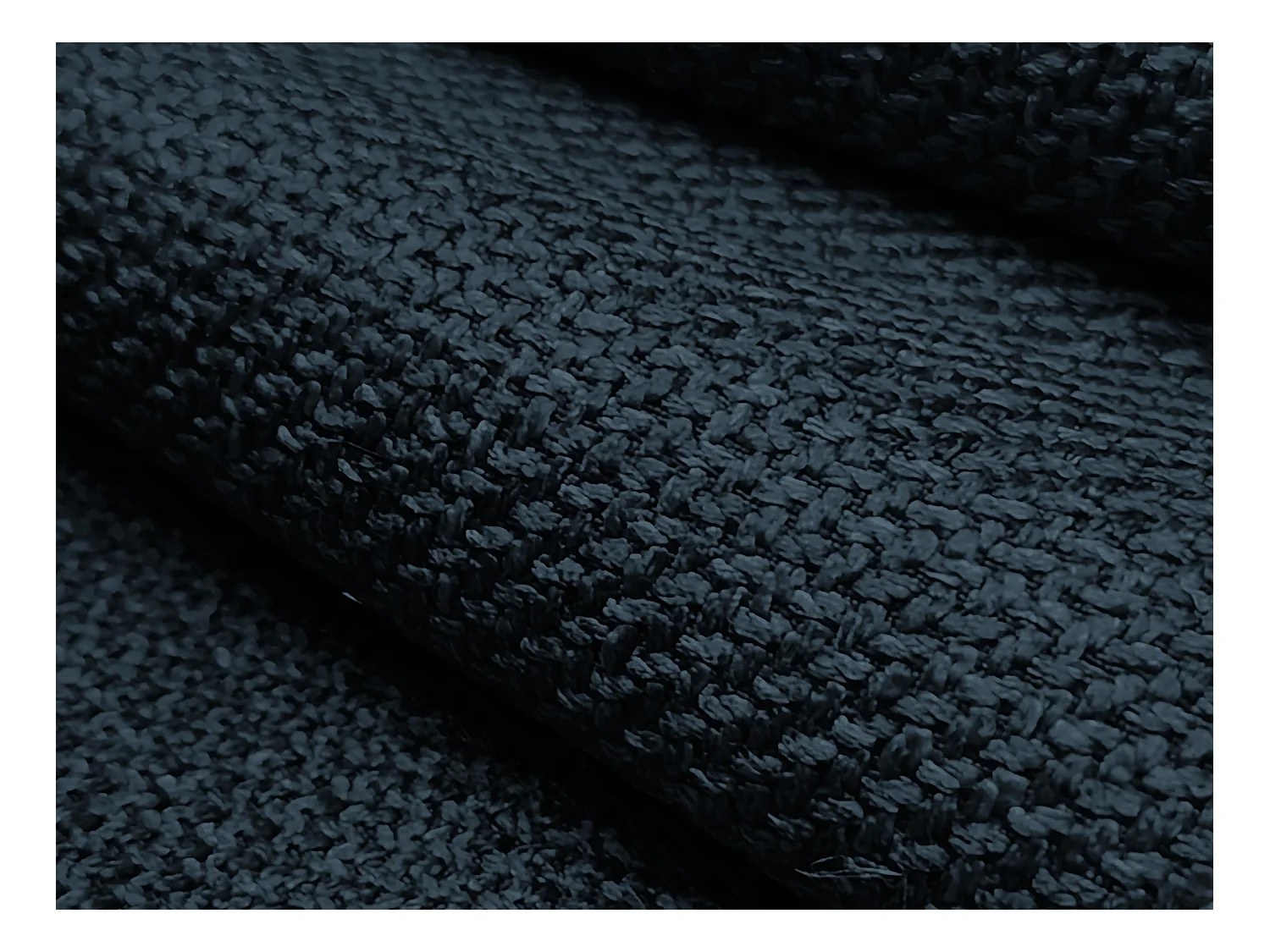 Canapé panoramique 4 places convertible en tissu texturé - bleu royal - LEILA