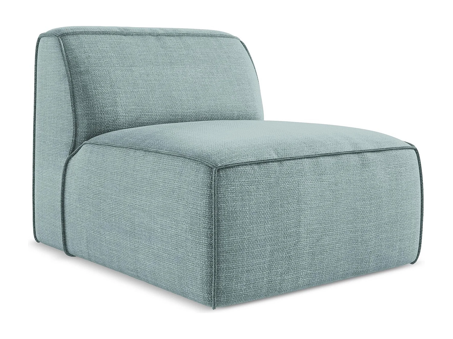 Fauteuil pour canapé modulable en tissu texturé - jeans - OMAO